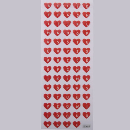 Herz Buchstaben Face Sticker Aufkleber - FC0115 - Mytortenland